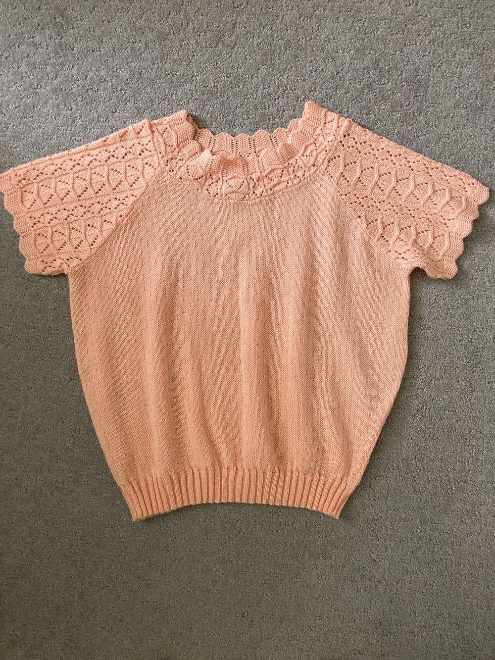 Vintage '80s Haband apricot knit sweater, Large.
